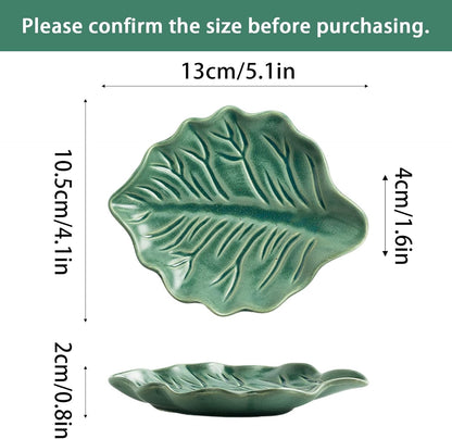 Ceramic Spoon Rest, 5.1 in Leaf Shape for Stove Top and Counter | Fits spoons, ladles, spatulas and coffee stirrers beside the stove, sink, coffee bar or dining table.