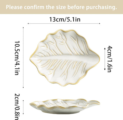 Ceramic Spoon Rest, 5.1 in Leaf Shape for Stove Top and Counter | Fits spoons, ladles, spatulas and coffee stirrers beside the stove, sink, coffee bar or dining table.