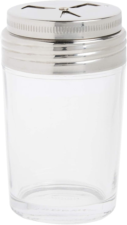 Shaker Cup Glass Adjustable Pizzeria Style Pepper/Salt/Cheese/Spice 5.25"