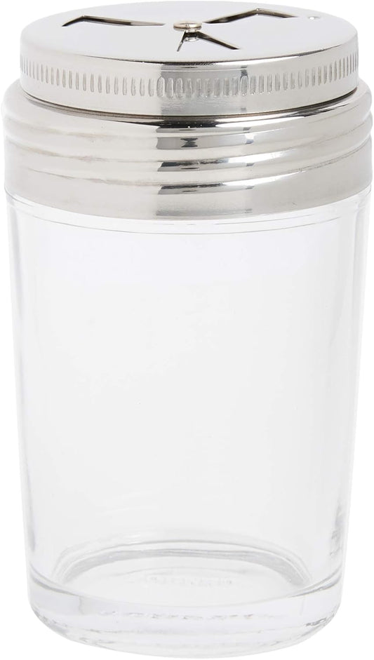 Shaker Cup Glass Adjustable Pizzeria Style Pepper/Salt/Cheese/Spice 5.25"