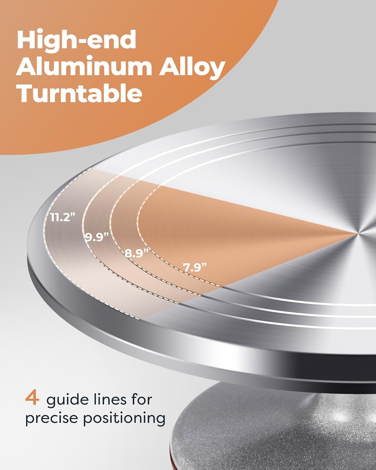 Aluminum Cake Stand Turntable Set for Decorating Baking Kit, 12" | Beginner-friendly, Baking Supplies Tools with Cake Stand Turntable for Decorating and Display, 2 Spatulas, 3 Icing Scrapers