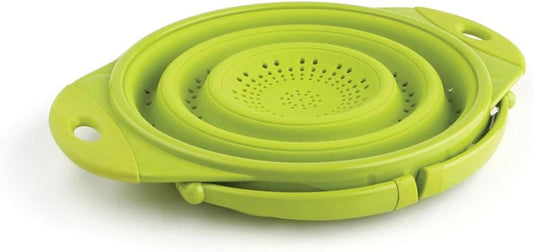 POP Collapsible Silicone Colander, 10 inch diameter, Solid Green