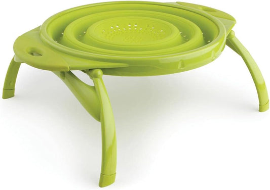 POP Collapsible Silicone Colander, 10 inch diameter, Solid Green