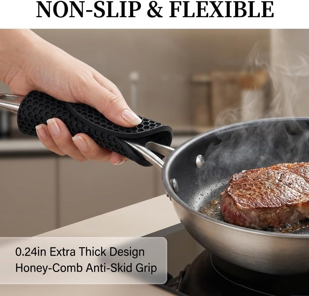 4 Pack Silicone Trivets for Hot Dishes | Heat-Resistant Non-Slip Hot Pads for Kitchen Countertops and Tables, Food-Grade Thick Silicone Mats (7.1x7.1in)