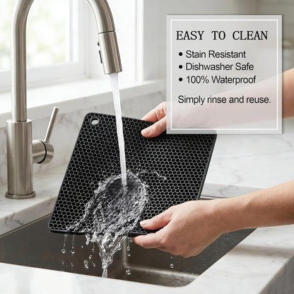4 Pack Silicone Trivets for Hot Dishes | Heat-Resistant Non-Slip Hot Pads for Kitchen Countertops and Tables, Food-Grade Thick Silicone Mats (7.1x7.1in)