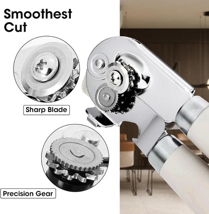 Heavy Duty Hand Can Opener Manual with Magnet Lid Remover, Green