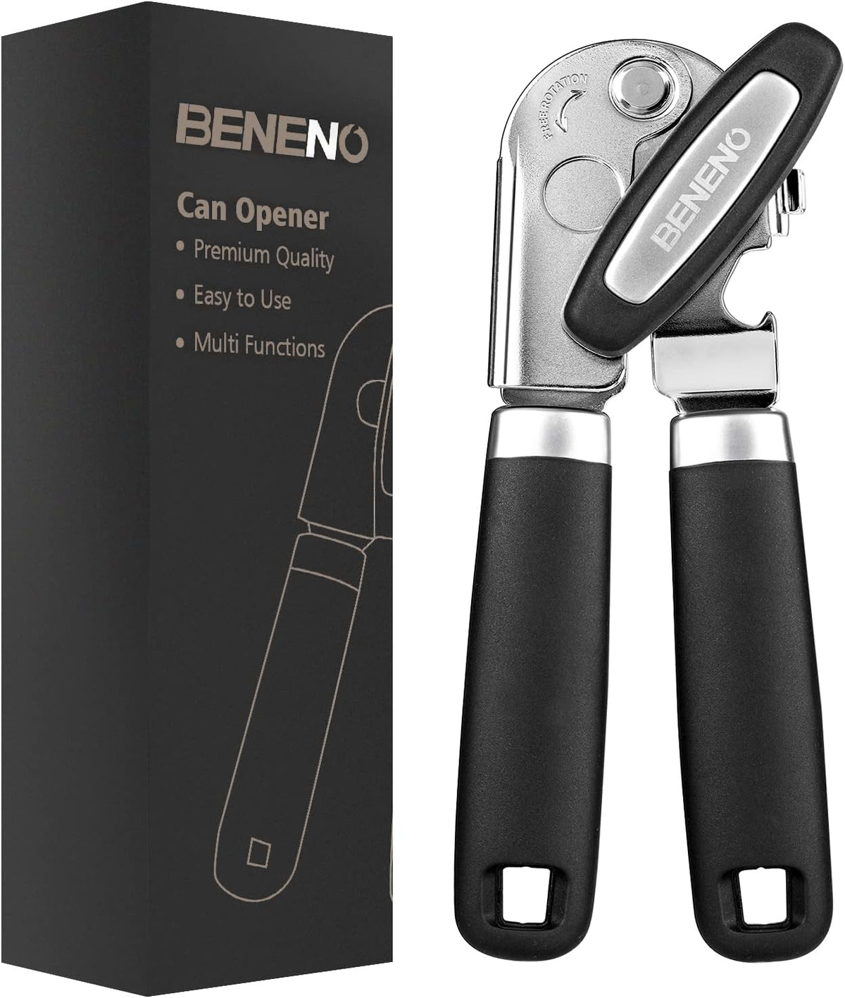 Heavy Duty Hand Can Opener Manual with Magnet Lid Remover, Green