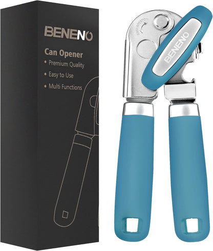 Heavy Duty Hand Can Opener Manual with Magnet Lid Remover, Green