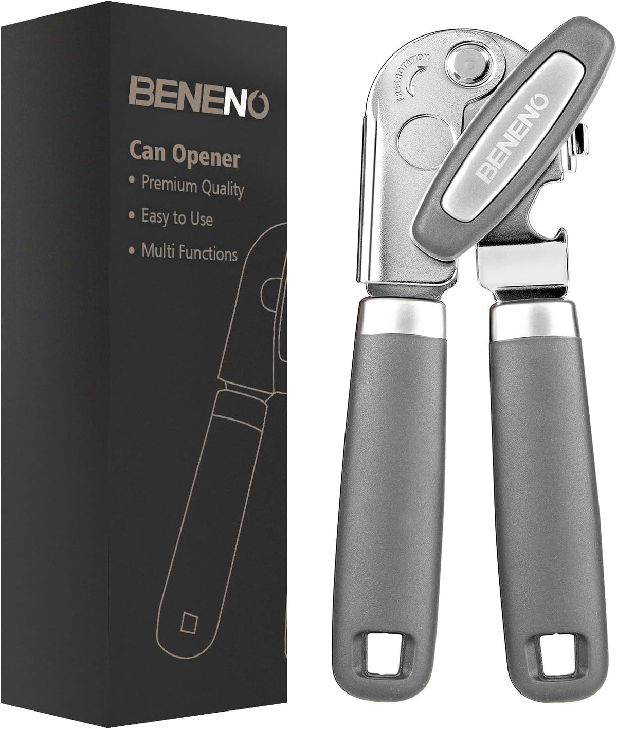 Heavy Duty Hand Can Opener Manual with Magnet Lid Remover, Green