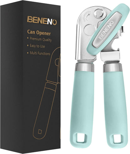 Heavy Duty Hand Can Opener Manual with Magnet Lid Remover, Green