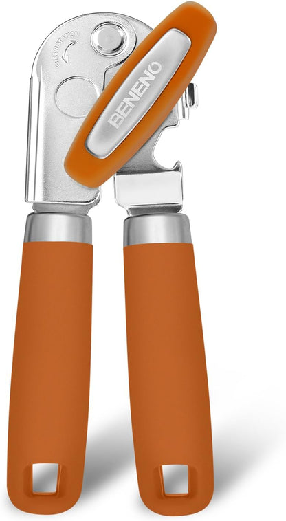 Heavy Duty Hand Can Opener Manual with Magnet Lid Remover, Green