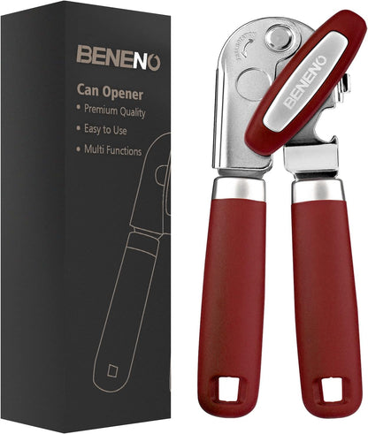 Heavy Duty Hand Can Opener Manual with Magnet Lid Remover, Green