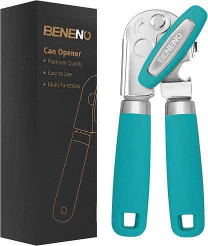 Heavy Duty Hand Can Opener Manual with Magnet Lid Remover, Green