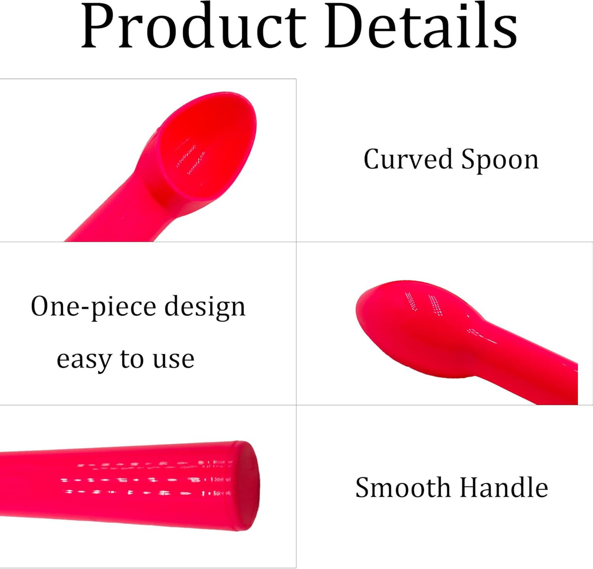 4pcs Plastic Ice Cream Scoop Nonstick Melon Baller Spoon for Ice Cream, Fruits, Yogurt, Sorbet, and Melon Balls(Pink)