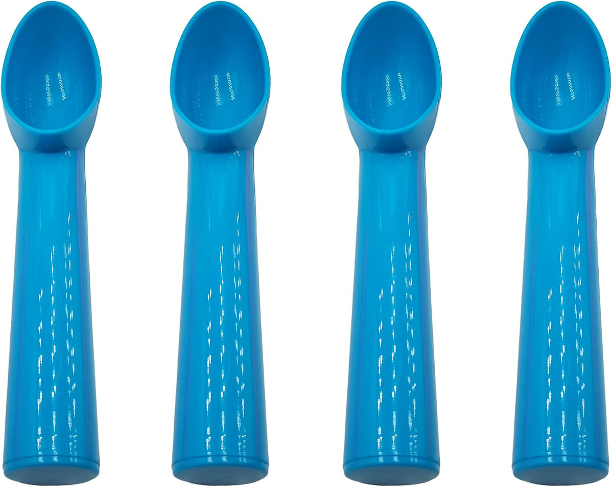 4pcs Plastic Ice Cream Scoop Nonstick Melon Baller Spoon for Ice Cream, Fruits, Yogurt, Sorbet, and Melon Balls(Pink)