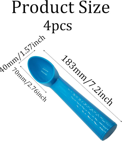 4pcs Plastic Ice Cream Scoop Nonstick Melon Baller Spoon for Ice Cream, Fruits, Yogurt, Sorbet, and Melon Balls(Pink)