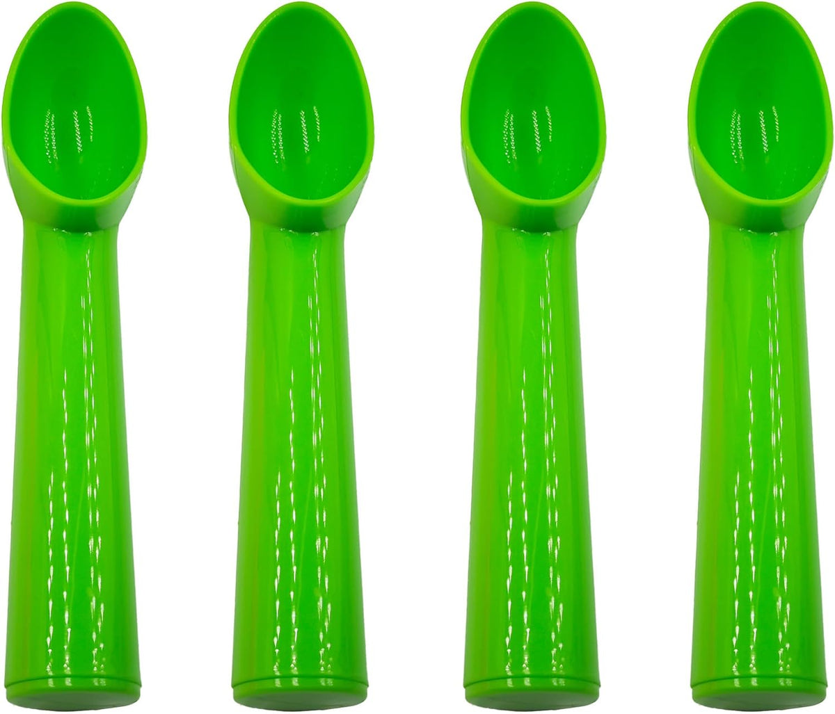 4pcs Plastic Ice Cream Scoop Nonstick Melon Baller Spoon for Ice Cream, Fruits, Yogurt, Sorbet, and Melon Balls(Pink)