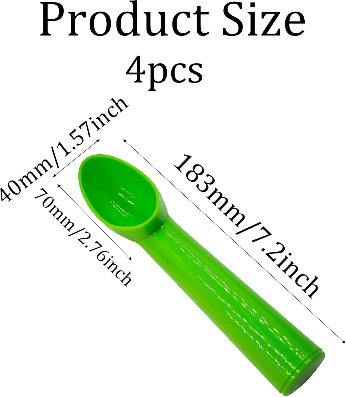 4pcs Plastic Ice Cream Scoop Nonstick Melon Baller Spoon for Ice Cream, Fruits, Yogurt, Sorbet, and Melon Balls(Pink)