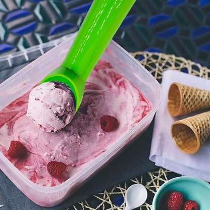 4pcs Plastic Ice Cream Scoop Nonstick Melon Baller Spoon for Ice Cream, Fruits, Yogurt, Sorbet, and Melon Balls(Pink)