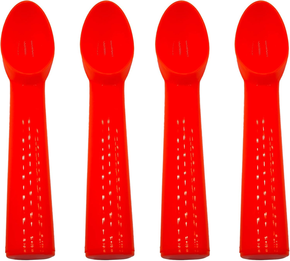 4pcs Plastic Ice Cream Scoop Nonstick Melon Baller Spoon for Ice Cream, Fruits, Yogurt, Sorbet, and Melon Balls(Pink)