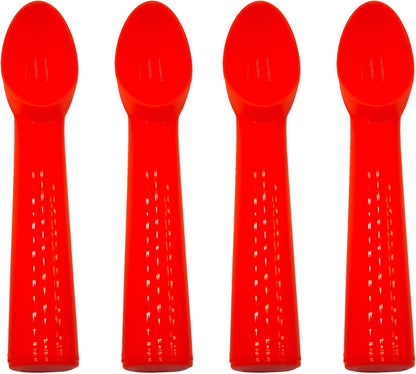 4pcs Plastic Ice Cream Scoop Nonstick Melon Baller Spoon for Ice Cream, Fruits, Yogurt, Sorbet, and Melon Balls(Pink)