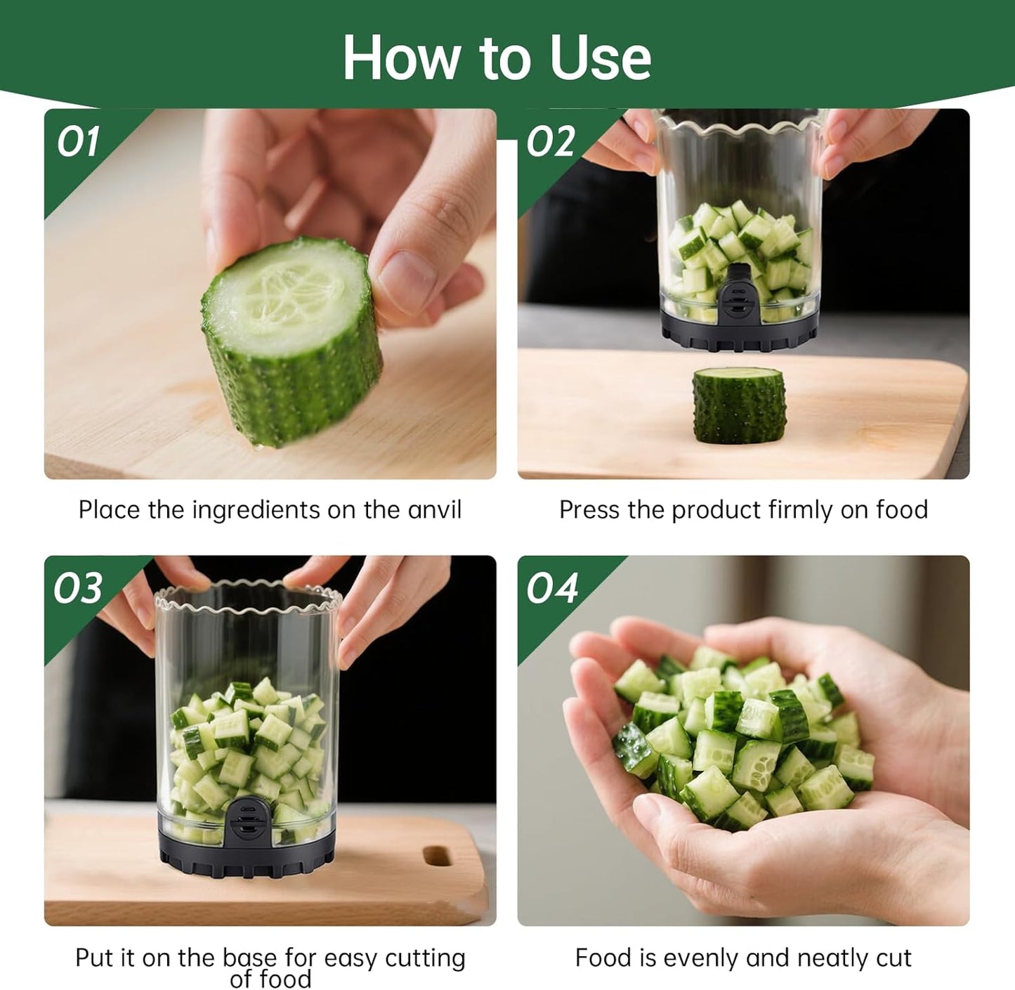 Veggie Chopper,Mini Vegetable Cutter Fruit Slicer Cup-Food Dicer with Container for Onion, Strawberry Slicer-Efficient Vegetable Chopper(Black)