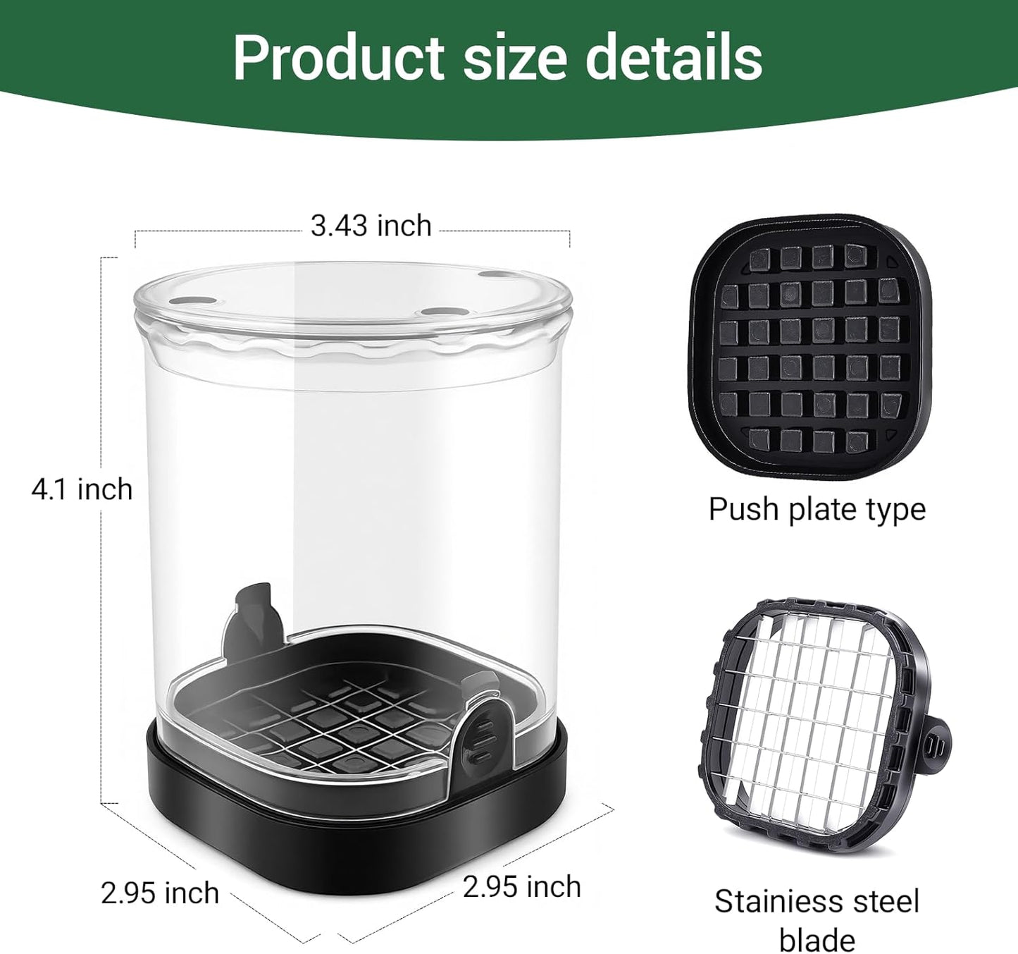 Veggie Chopper,Mini Vegetable Cutter Fruit Slicer Cup-Food Dicer with Container for Onion, Strawberry Slicer-Efficient Vegetable Chopper(Black)
