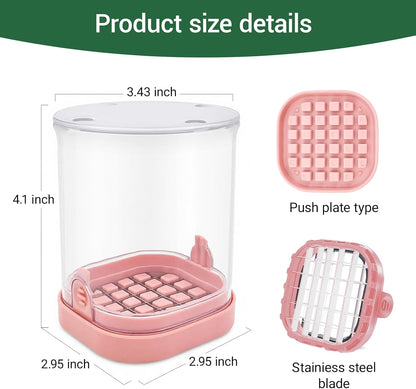Veggie Chopper,Mini Vegetable Cutter Fruit Slicer Cup-Food Dicer with Container for Onion, Strawberry Slicer-Efficient Vegetable Chopper(Black)