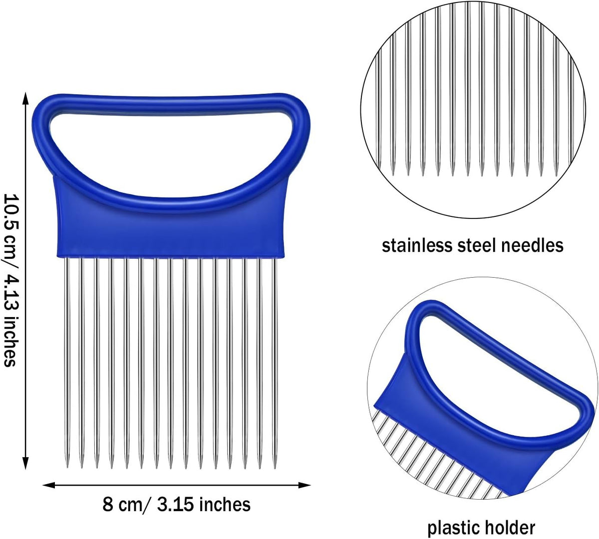 4 Pcs Onion Holder Cutter Stainless Steel Vegetable Tomato Slicer