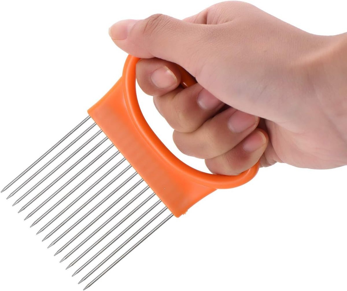 4 Pcs Onion Holder Cutter Stainless Steel Vegetable Tomato Slicer