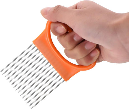 4 Pcs Onion Holder Cutter Stainless Steel Vegetable Tomato Slicer