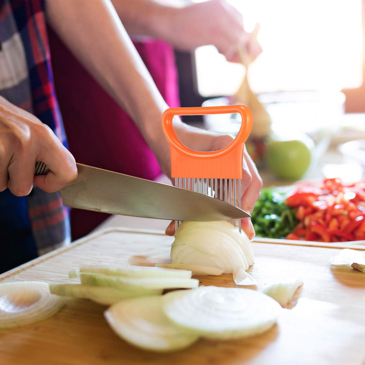 4 Pcs Onion Holder Cutter Stainless Steel Vegetable Tomato Slicer