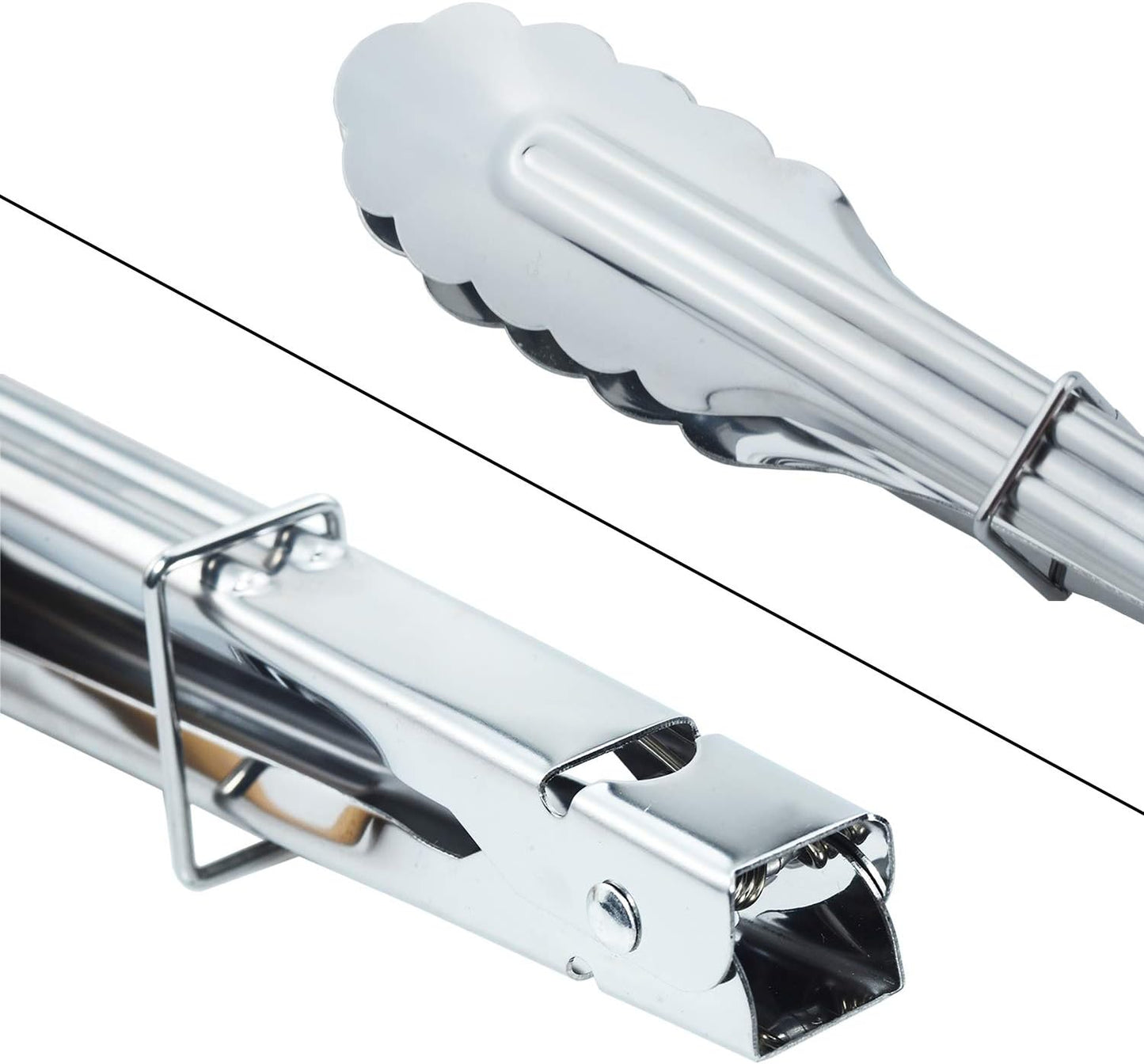 3PCS Stainless Steel Kitchen Tongs 7/9/12 Inch Cooking Tongs Set