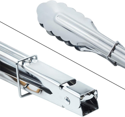 3PCS Stainless Steel Kitchen Tongs 7/9/12 Inch Cooking Tongs Set