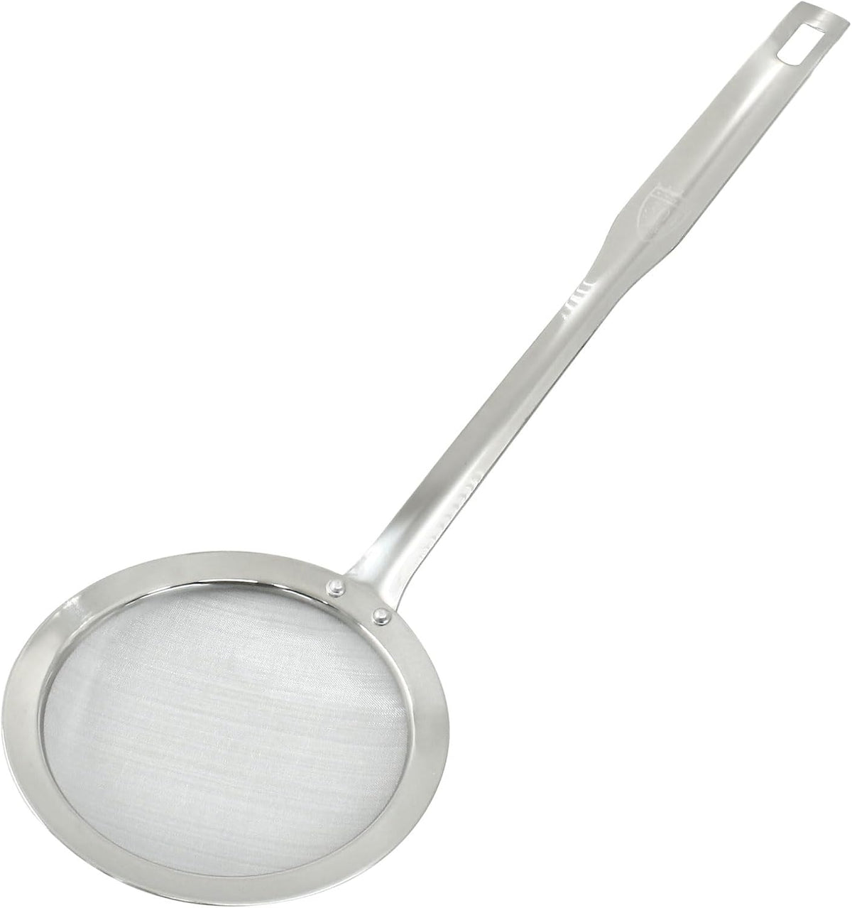 Stainless Steel Fat Skimmer Spoon 14 inch DIA 4.53" | Ladle Cooking Strainer Spoon, Fine Mesh, Colander with Handle, Shallow Net Design