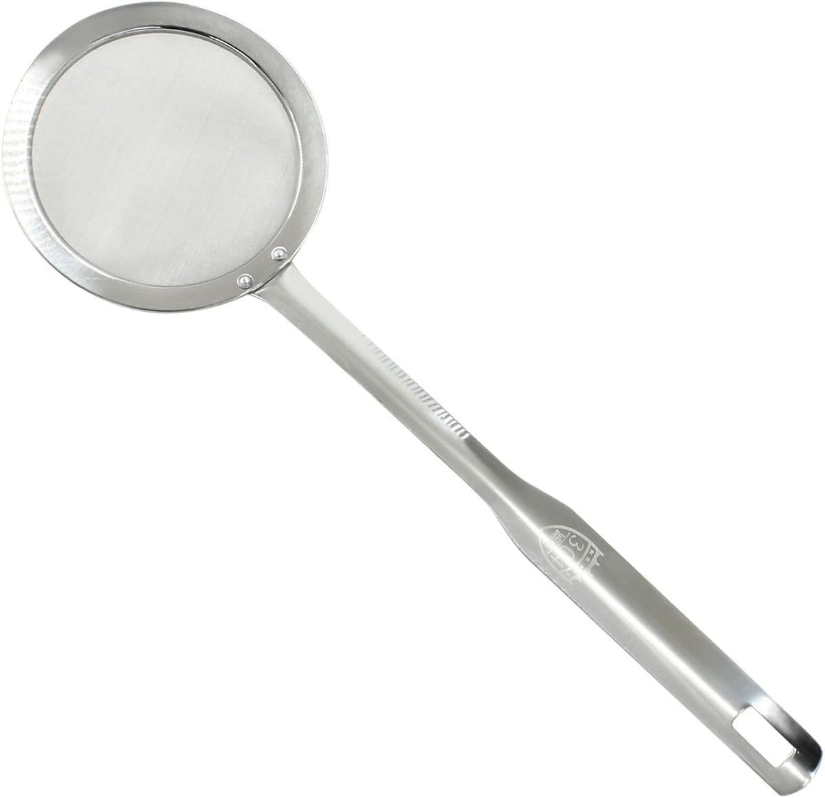 Stainless Steel Fat Skimmer Spoon 14 inch DIA 4.53" | Ladle Cooking Strainer Spoon, Fine Mesh, Colander with Handle, Shallow Net Design