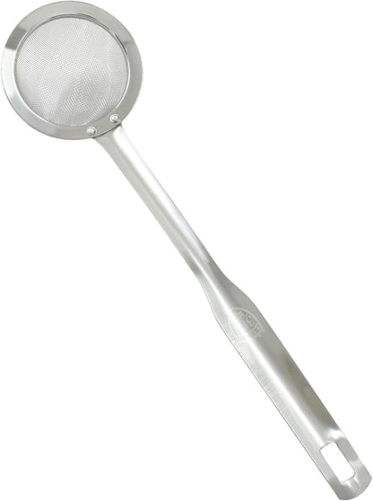Stainless Steel Fat Skimmer Spoon 14 inch DIA 4.53" | Ladle Cooking Strainer Spoon, Fine Mesh, Colander with Handle, Shallow Net Design