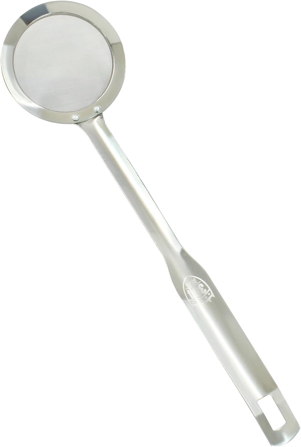 Stainless Steel Fat Skimmer Spoon 14 inch DIA 4.53" | Ladle Cooking Strainer Spoon, Fine Mesh, Colander with Handle, Shallow Net Design