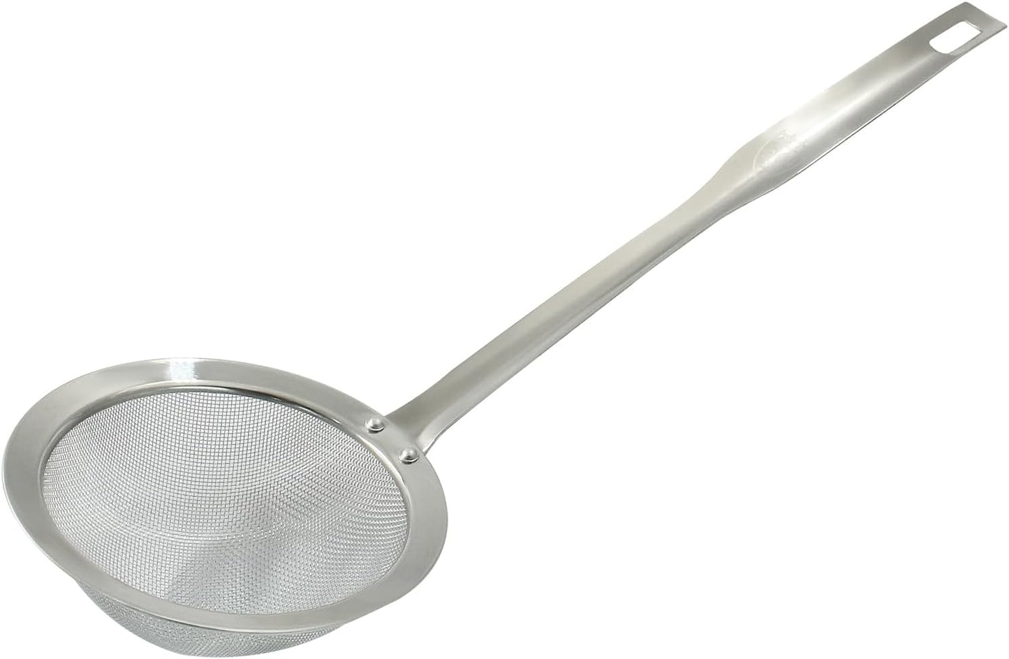 Stainless Steel Fat Skimmer Spoon 14 inch DIA 4.53" | Ladle Cooking Strainer Spoon, Fine Mesh, Colander with Handle, Shallow Net Design
