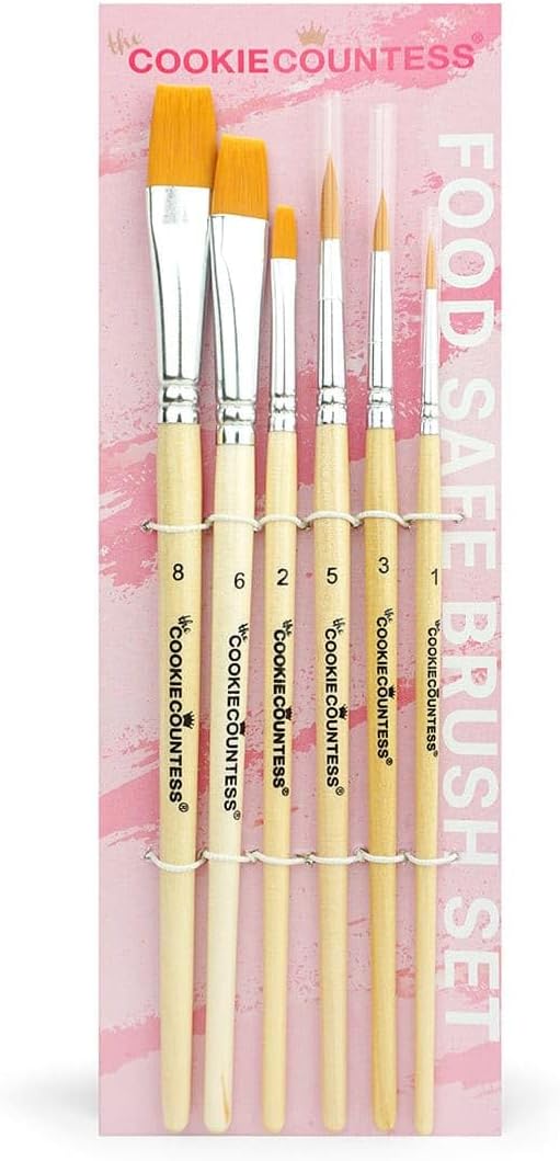 Set of 6 Cookie Decorating Cake Decorating Brushes