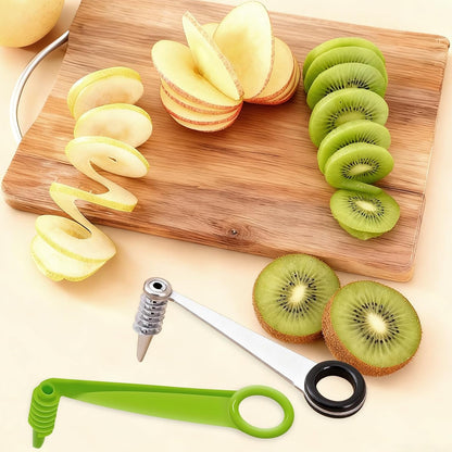 3 PCS Spiral Cutter,Spiral Slicer,Stainless Steel&Plastic Flower Curler