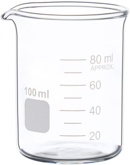 3 Pack Borosilicate Glass Beaker Set, 50 mL, 100 mL and 250 mL