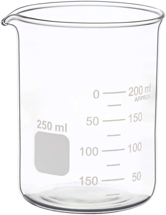 3 Pack Borosilicate Glass Beaker Set, 50 mL, 100 mL and 250 mL