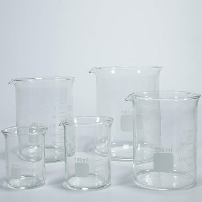 3 Pack Borosilicate Glass Beaker Set, 50 mL, 100 mL and 250 mL