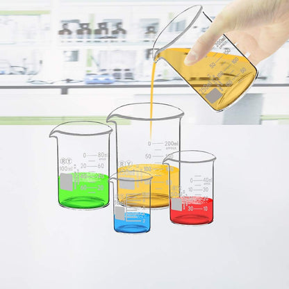 3 Pack Borosilicate Glass Beaker Set, 50 mL, 100 mL and 250 mL