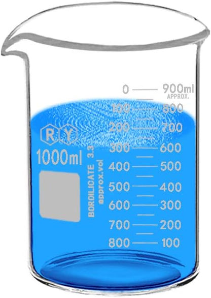 3 Pack Borosilicate Glass Beaker Set, 50 mL, 100 mL and 250 mL