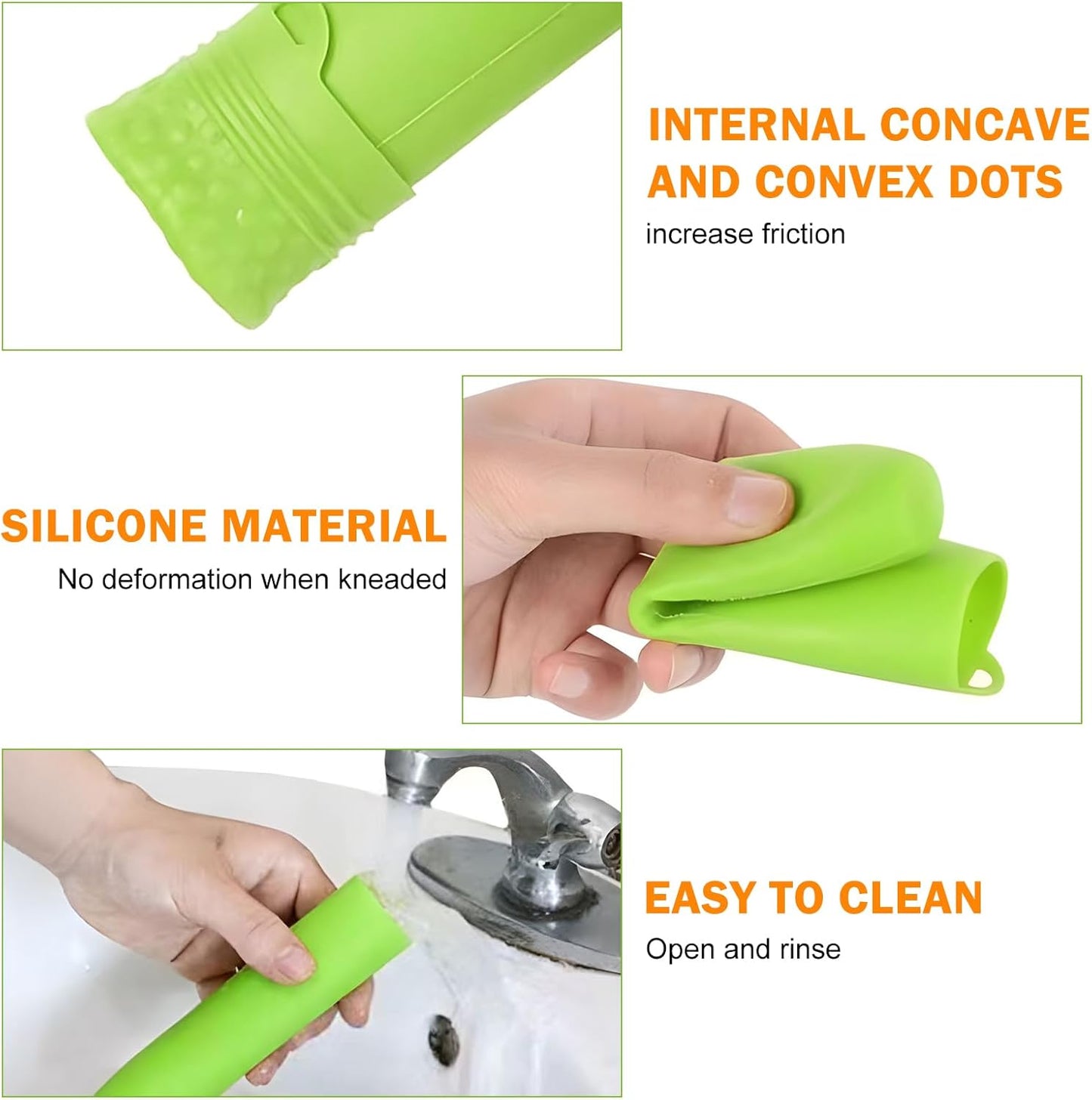 Garlic Peeler Silicone Garlic Peeler Skin Remover Easy Roller Tube Skin Remover Peel with Hanging Hole Effortless to Peel (Green)