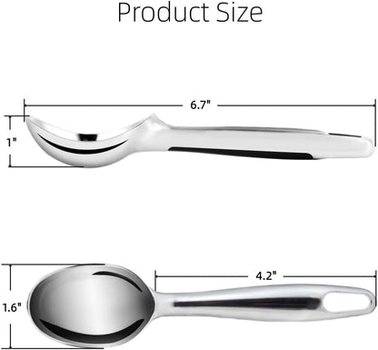 Zinc Alloy Ice Cream Scoop with Hook, Heavy-Duty One-Piece Design for Effortless Scooping, Comfortable to Hold