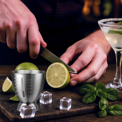 Stainless Steel Cocktail Jigger with OZ&ML Markings, 1–6oz
