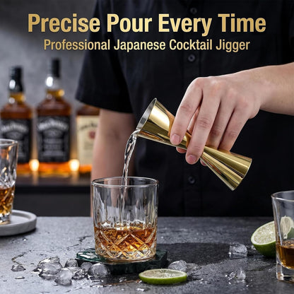 Stainless Steel Cocktail Jigger with OZ&ML Markings, 1–6oz